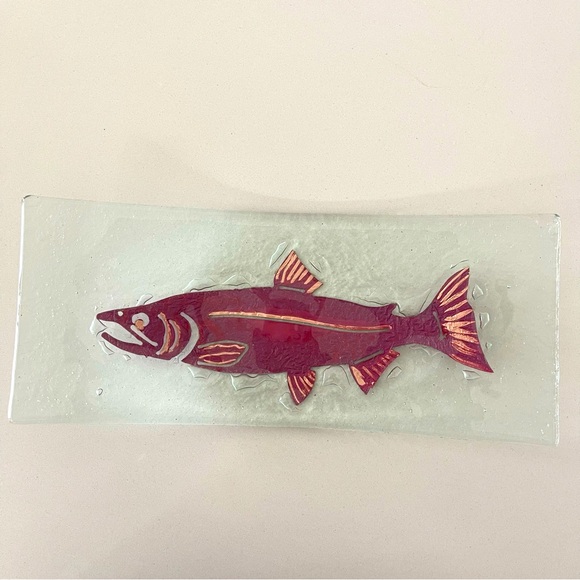 Vintage Jones Glassmaker Salmon Fish Platter Dish - Picture 1 of 10